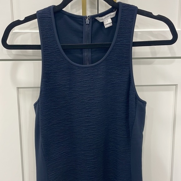 Dianne Von Furstenberg Teyla Navy Blue Midi Dress - Picture 2 of 14